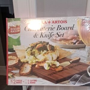 Charcuterie Board & Knife Set - Brown